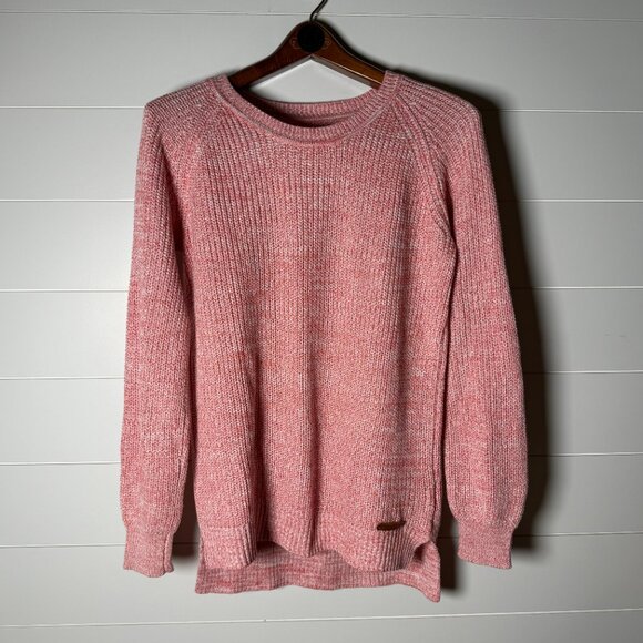 Teenie Weenie Crew Neck Sweater Dk Coral/Red White Heathered Knit Sz FL - Picture 1 of 7